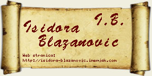 Isidora Blažanović vizit kartica